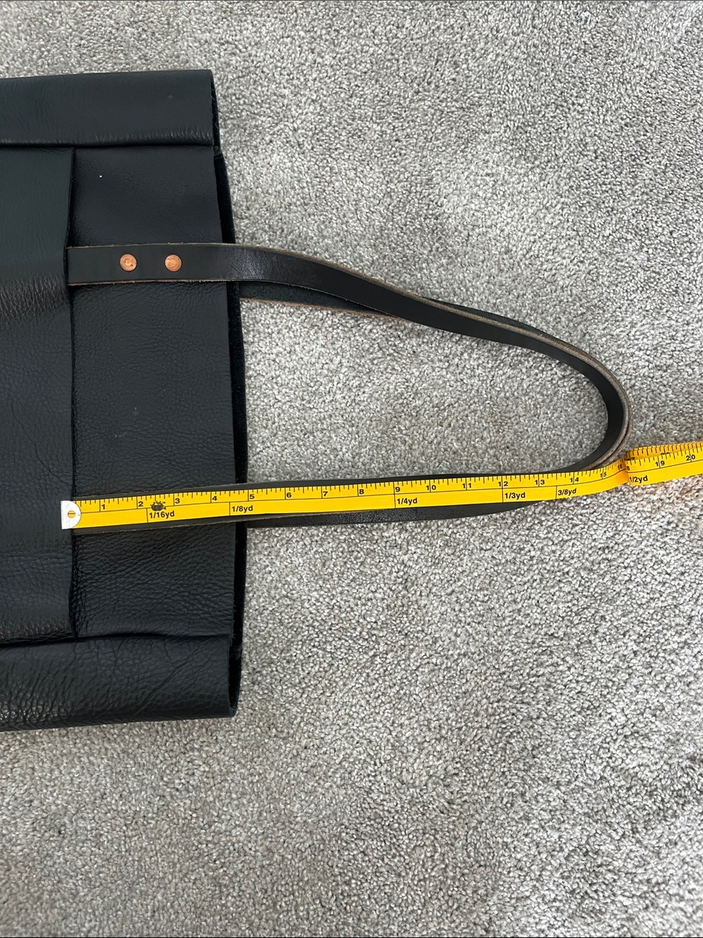 KMM & CO Black Leather Tote with Copper Stud Details - Picture 13 of 13